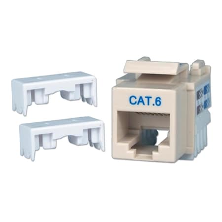 CAT6 Gigabit 3P Certified 110-Type RJ45 Beige Keystone Jack, 50PK